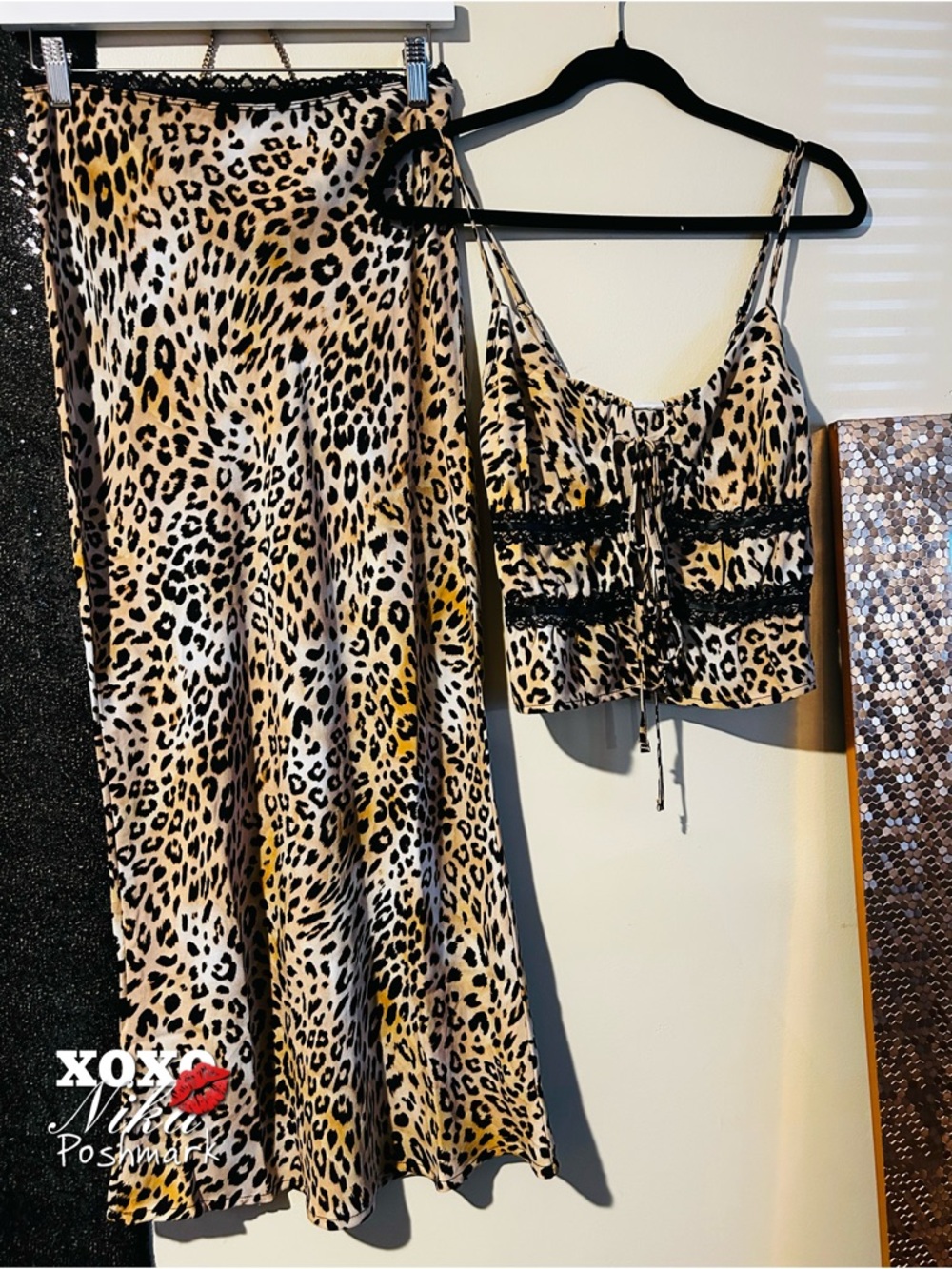 No Boundaries Leopard-Print Crop Top & Maxi Set - Size XS
